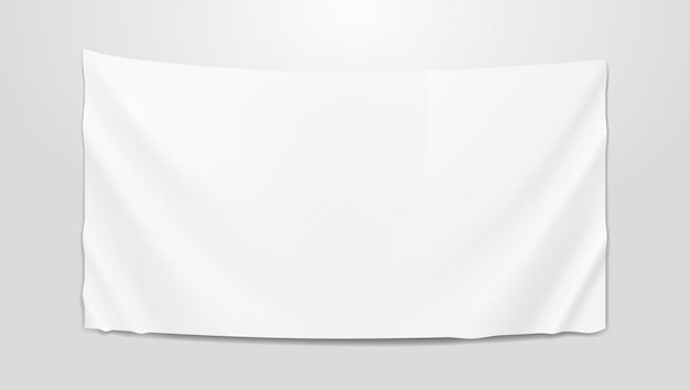 Vector plantilla de bandera blanca transparente para colgar