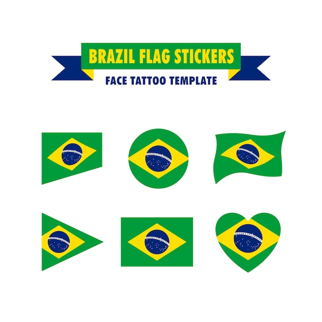 Plantilla de bandera de brasil