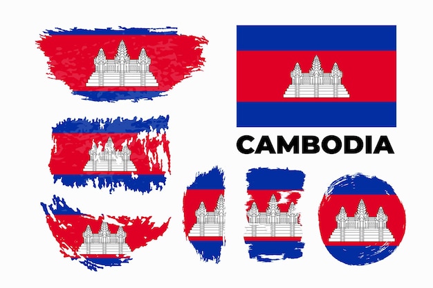 Plantilla de bandera de camboya para el diseño de premios y un documento oficial