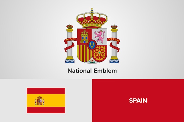 Plantilla de la bandera del emblema nacional de españa