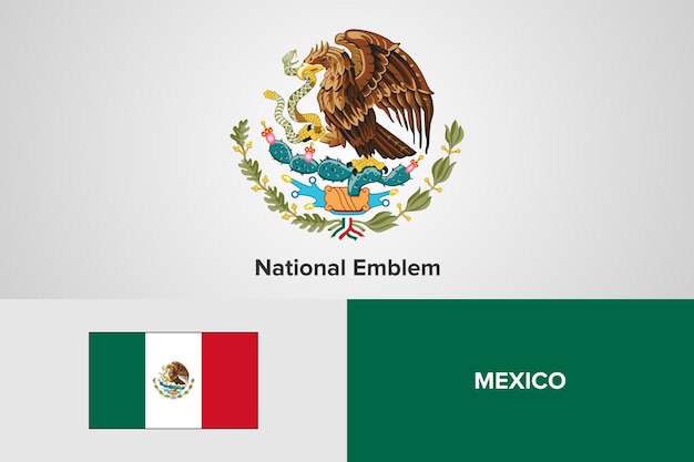 Plantilla de la bandera del emblema nacional de méxico