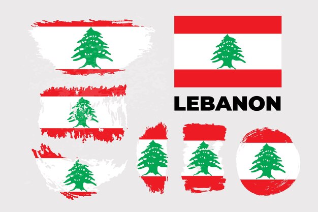 Plantilla de bandera de Líbano para el diseño de premios y un documento oficial