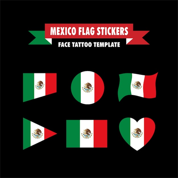 Vector plantilla de la bandera de méxico