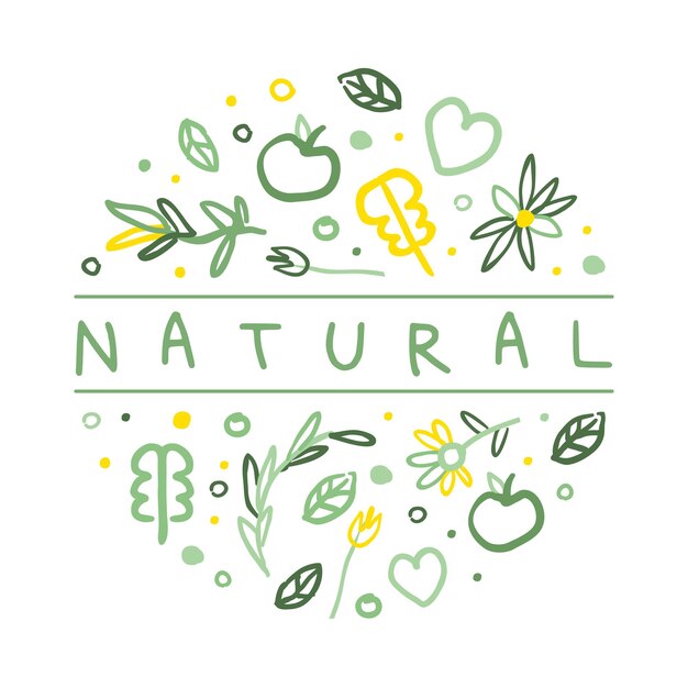 Plantilla de bandera natural Alimentos vegetarianos saludables Tienda ecológica Mercado agrícola Ecológico Ilustración vectorial de fondo