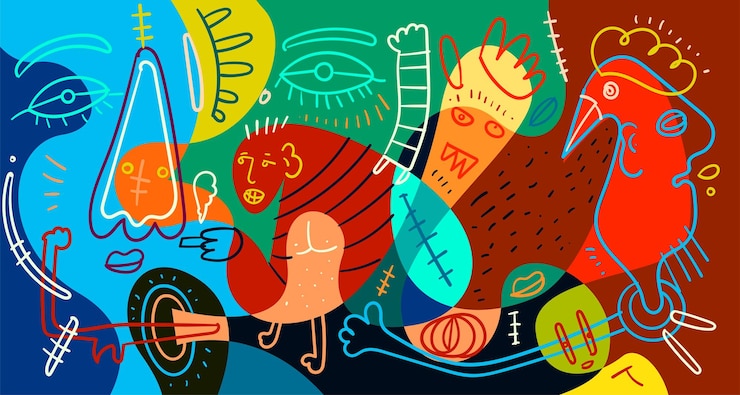 Vector plantilla de banner abstracto colorido con texto ficticio para página de destino de diseño web y material de impresión