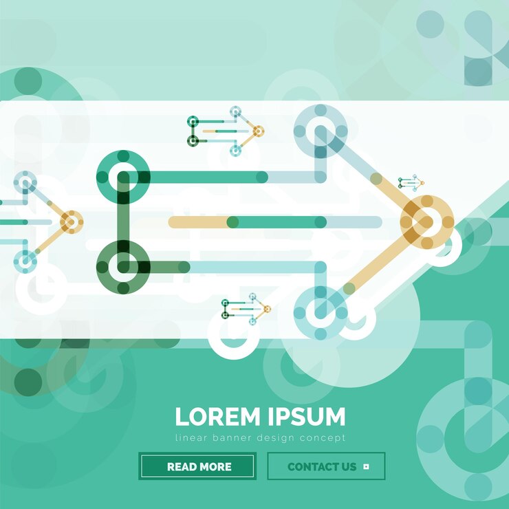 Vector plantilla de banner abstracto con estilo de diseño lineal de flechas