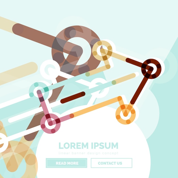 Plantilla de banner abstracto con estilo de diseño lineal de flechas