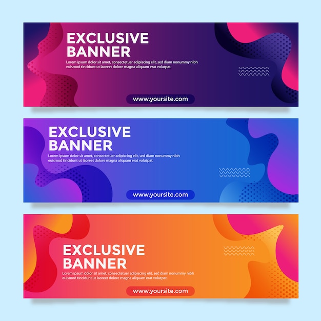 Vector plantilla de banner abstracto con gradiente