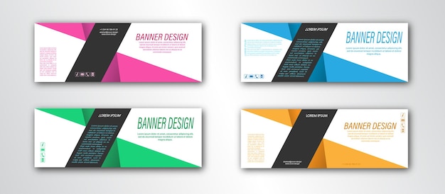 Plantilla de banner abstracto Ilustración vectorial editable