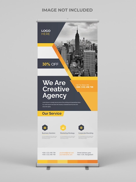 Plantilla de banner acumulativo de agencia de publicidad creativa