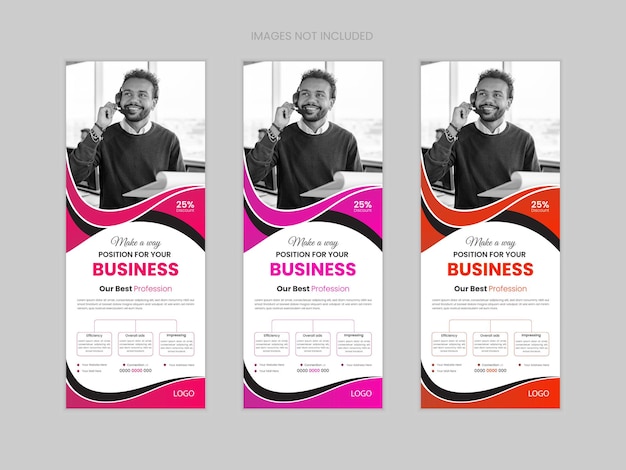 Plantilla de banner acumulativo corporativo mínimo simple de vector