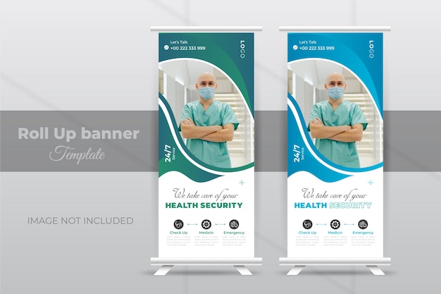 Plantilla de banner acumulativo de salud médica corporativa creativa