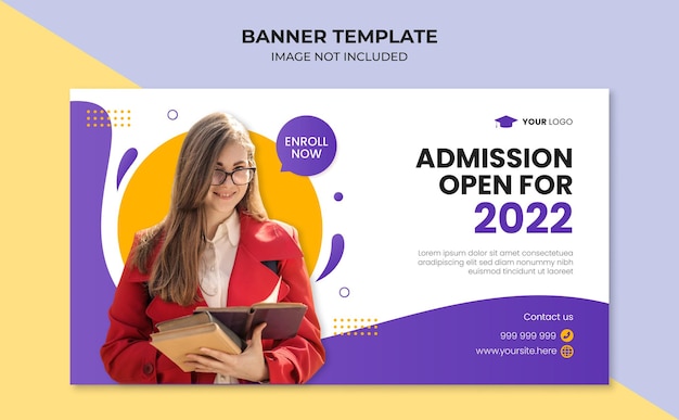 Plantilla de banner de admisión escolar