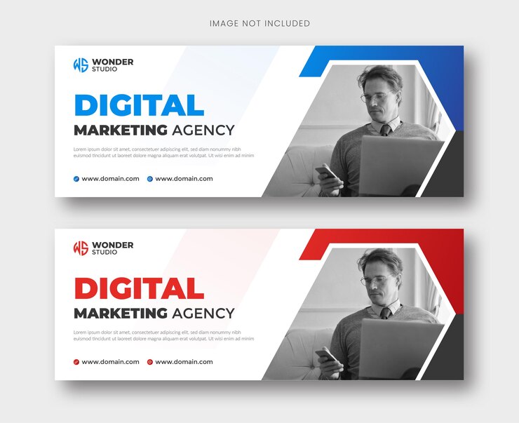 Plantilla de banner de agencia de marketing digital profesional