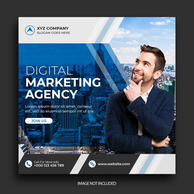 Plantilla de banner de agencia de marketing digital