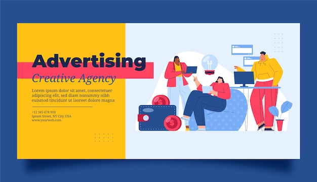 Plantilla de banner de agencia de publicidad