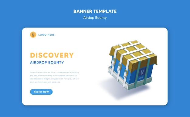 plantilla de banner Airdrop Bounty en 2D