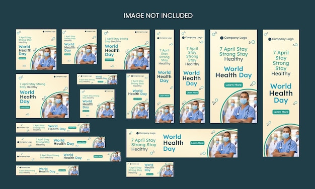 Plantilla de banner de anuncios gráficos del Día Mundial de la Salud