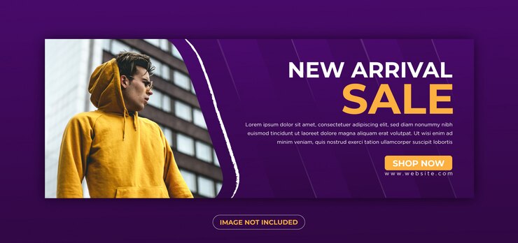 Plantilla de banner y anuncios de portada de Facebook con color índigo y mostaza