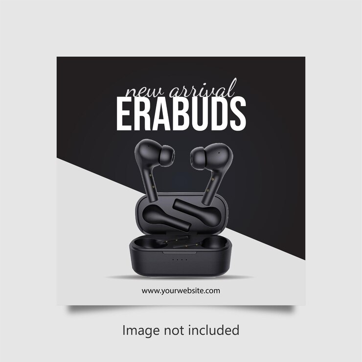 Plantilla de banner de auriculares