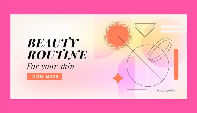 Plantilla de banner de belleza degradada