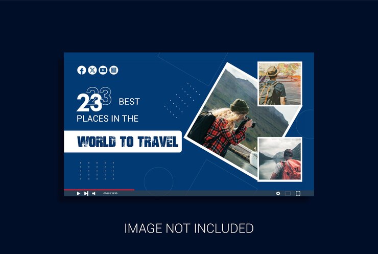 Plantilla de banner de blog de viajes de vector gratuito