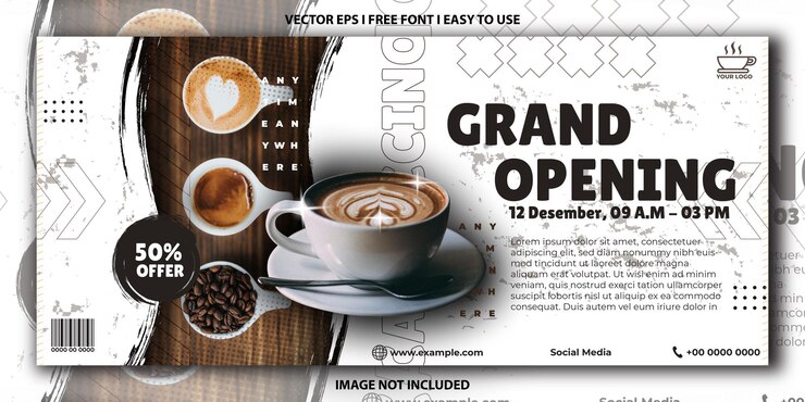 Vector plantilla de banner de café