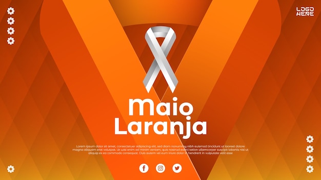 Vector plantilla de banner campaña premium moderna maio laranja