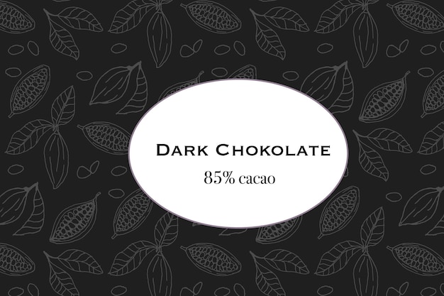 Plantilla de banner de chocolate de cacao para el papel de embalaje