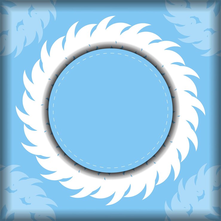 Vector plantilla de banner de color azul con patrón de mandala blanco para diseño debajo del texto
