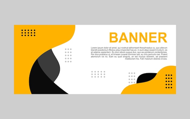 plantilla de banner con colores amarillo y negro para promoción y compañía