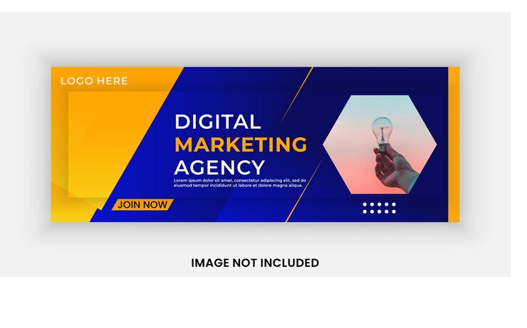 Plantilla de banner comercial de marketing