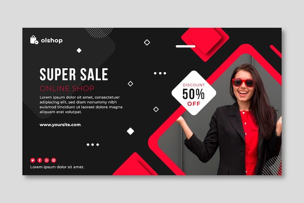 Plantilla de banner de compras en línea