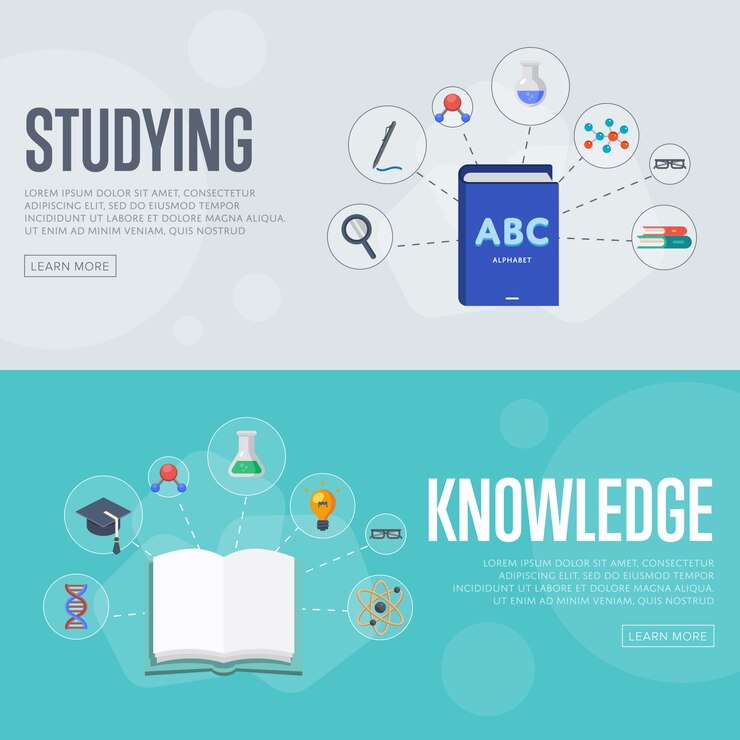 Vector plantilla de banner de concepto de infografías de educación