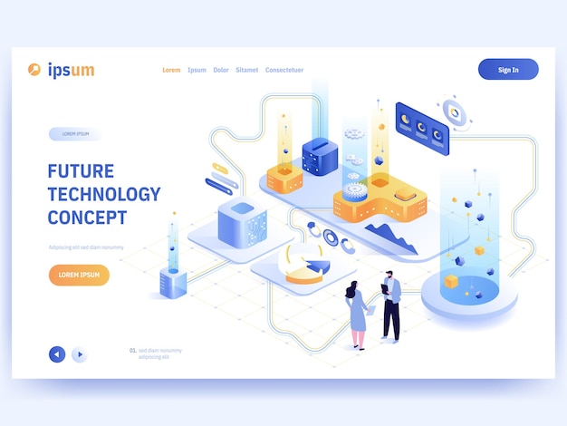 Plantilla de banner de concepto de tecnología futura