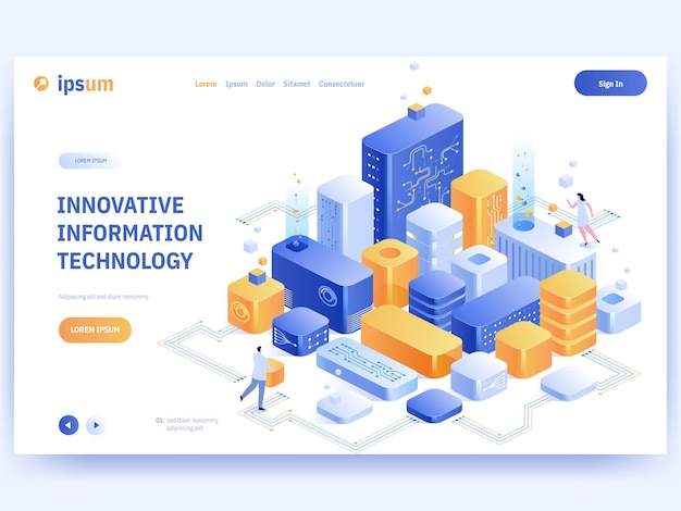 Plantilla de banner de concepto de tecnología de información innovadora