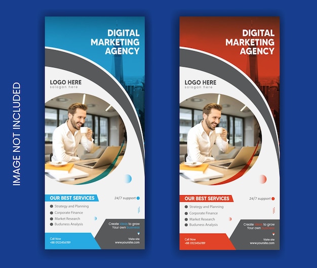 plantilla de banner corporativo de agencia de marketing digital y diseño vectorial de redes sociales