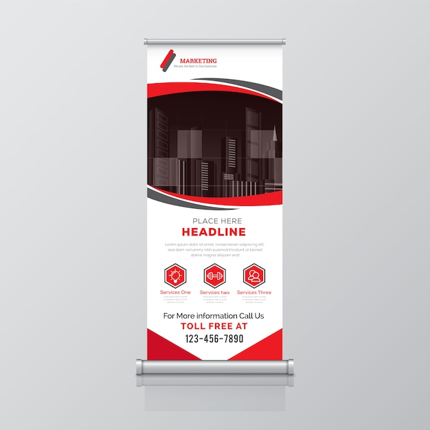 Plantilla de banner corporativo enrollable