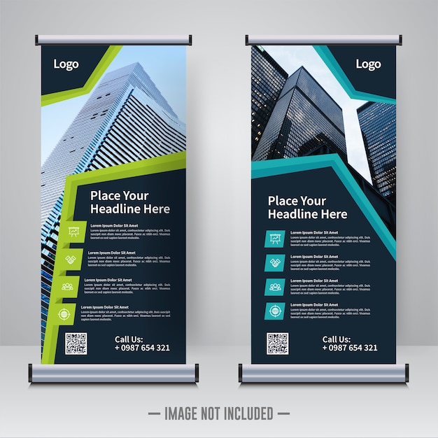 Plantilla de banner corporativo enrollable
