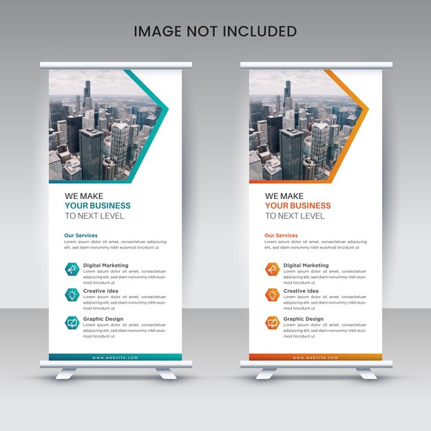 Plantilla de banner corporativo enrollable