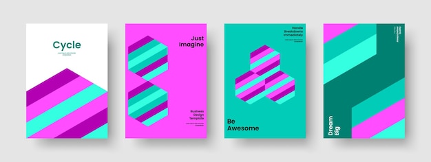 Plantilla de banner creativo Diseño de portadas geométricas de libros Informe de antecedentes