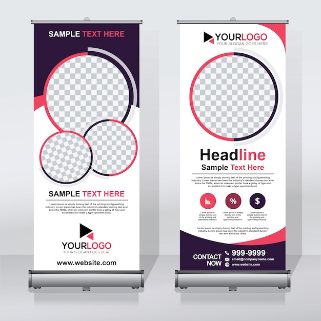 Plantilla de banner creativo enrollable