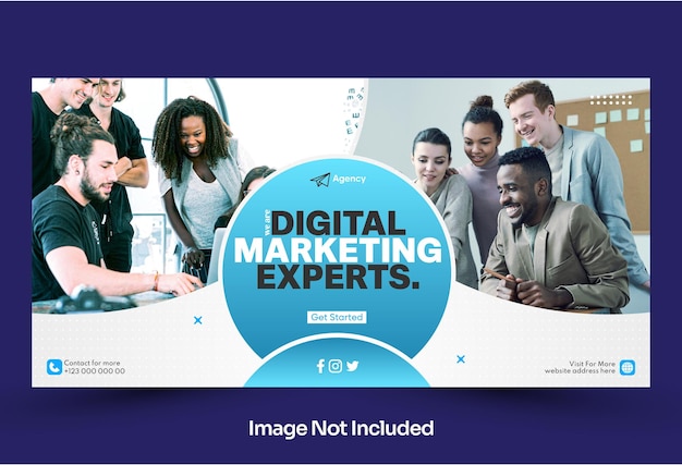 Plantilla de banner creativo de expertos en marketing digital