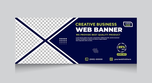 plantilla de banner creativo, portada de Facebook, banner de negocios, plantilla de banner moderno