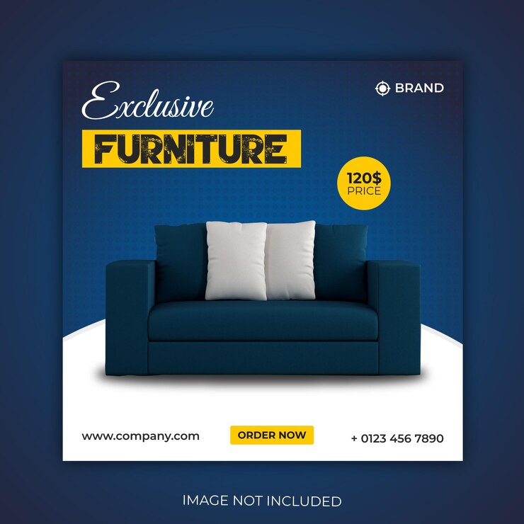 Plantilla de banner cuadrado de venta o publicación de Instagram de redes sociales de muebles