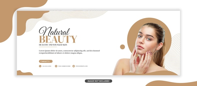 Vector plantilla de banner de cuidado de la piel y cosmética natural