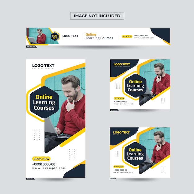Plantilla de banner de cursos de aprendizaje en línea