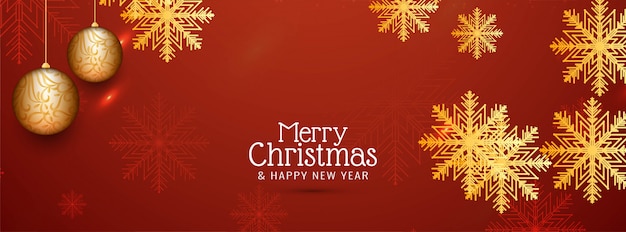 Plantilla de banner decorativo abstracto feliz Navidad
