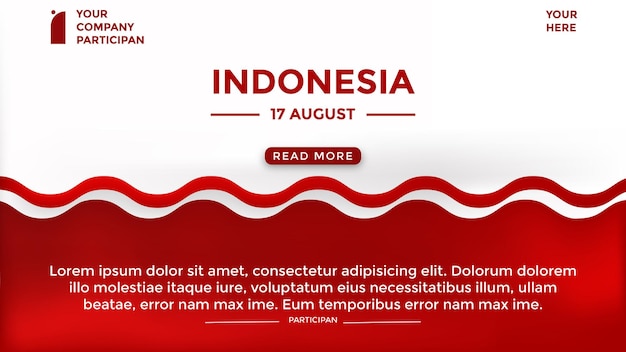 Plantilla de banner del día de la independencia de indonesia 17 de agosto