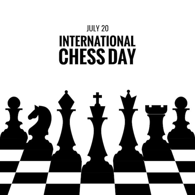 Plantilla de banner del día internacional del ajedrez